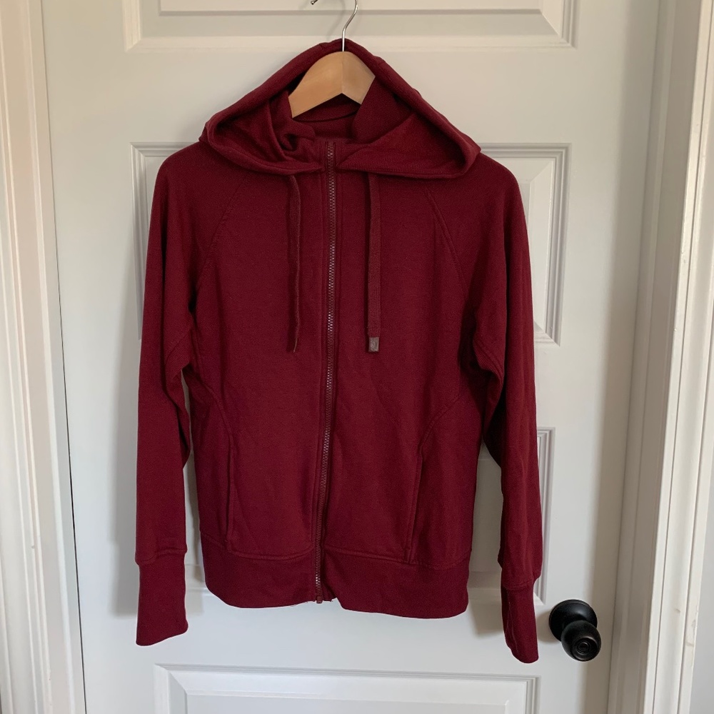 DANSKIN Burgundy Full Zip Closure Hoodie Size S/P